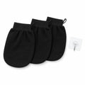 Ellenti Exfoliating Bath Gloves, Modern Black, 3 Pieces