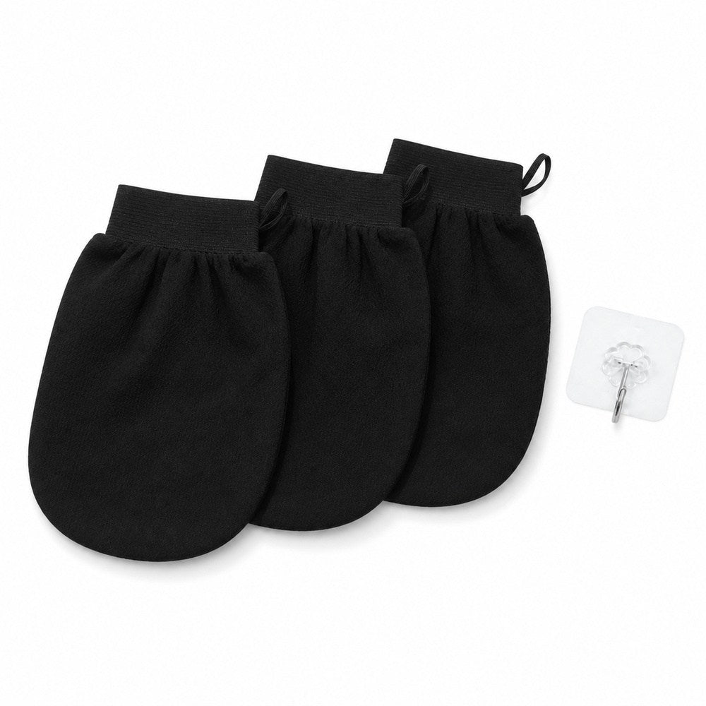 Ellenti — Peelinghandschuhe Modern Black, 3er-Set