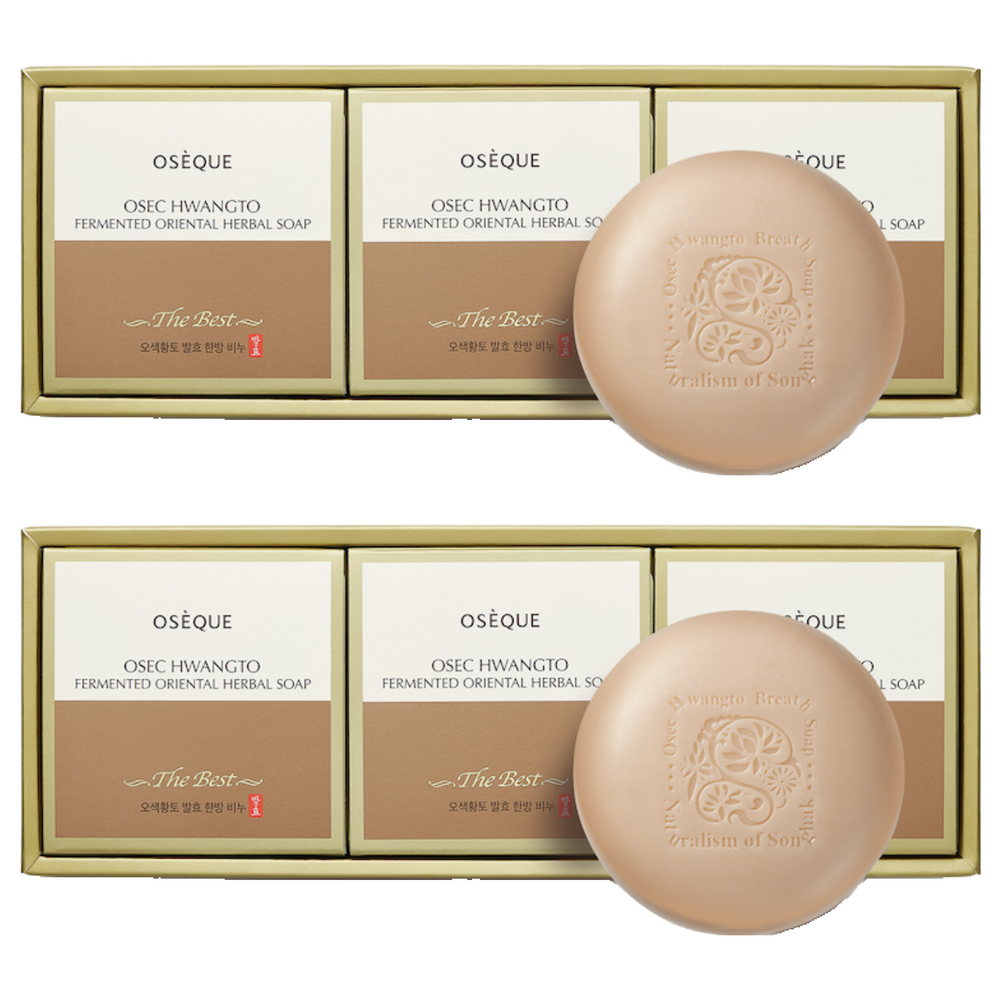 OSEQUE — Fermentierte Kräuterseifen mit gelber Tonerde, 3 × 100 g
