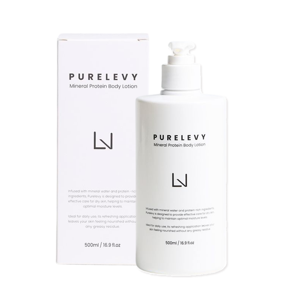 Soin pour le corps Purelevy — produit et conditionnement