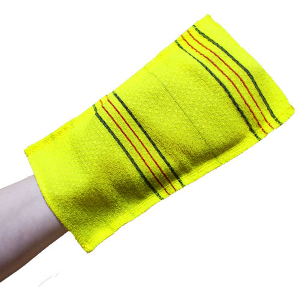 Shaoli Towel Extra-Large Square Exfoliating Towels, Yellow, 10 Pack