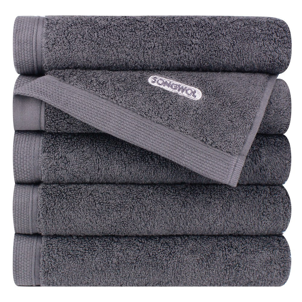 Songwol Comfort Ground — Cinq serviettes grises en coton peigné
