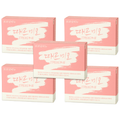 Ttaereumio coconut soap bars in five pink-and-cream boxes arranged in a layered group on white