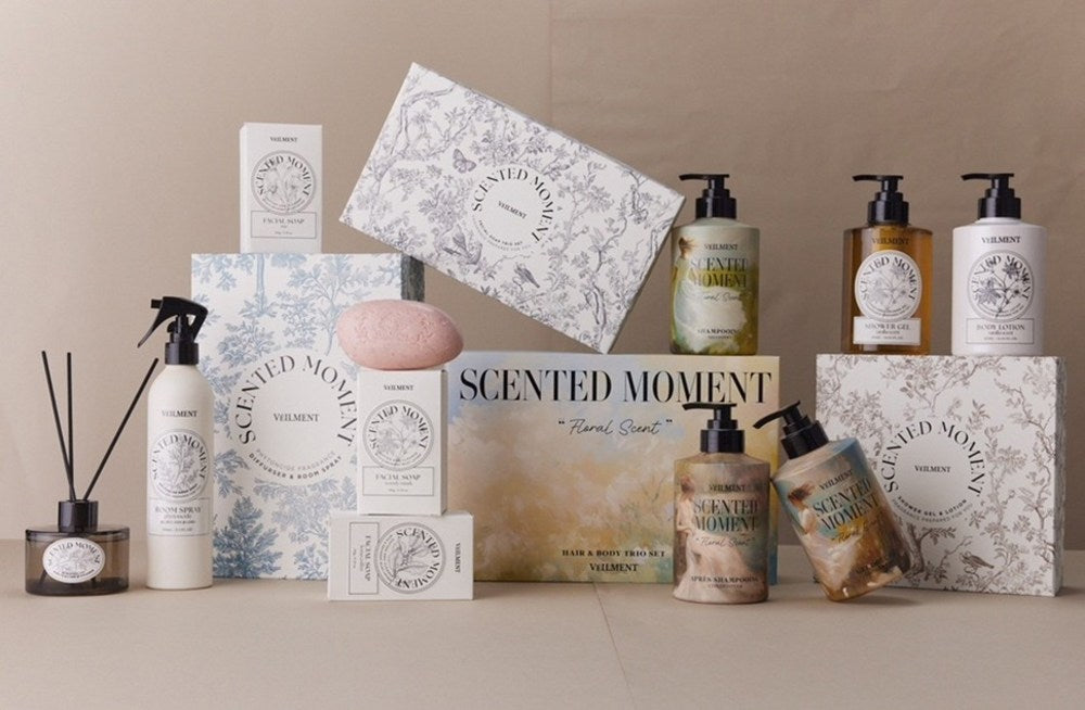 Veilment Woody Vanilla — Coffret gel douche et lait corporel, 2 × 415 ml