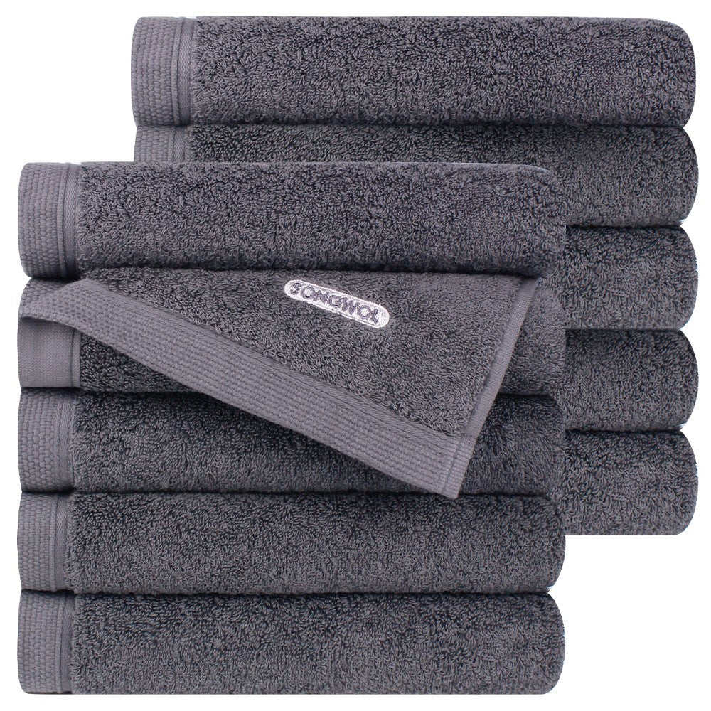 Songwol Comfort Ground — Cinq serviettes grises en coton peigné
