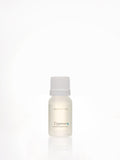 Aromatica Cypress essential oil in a pale frosted bottle with a white cap, grey lettering and a blue-green accent