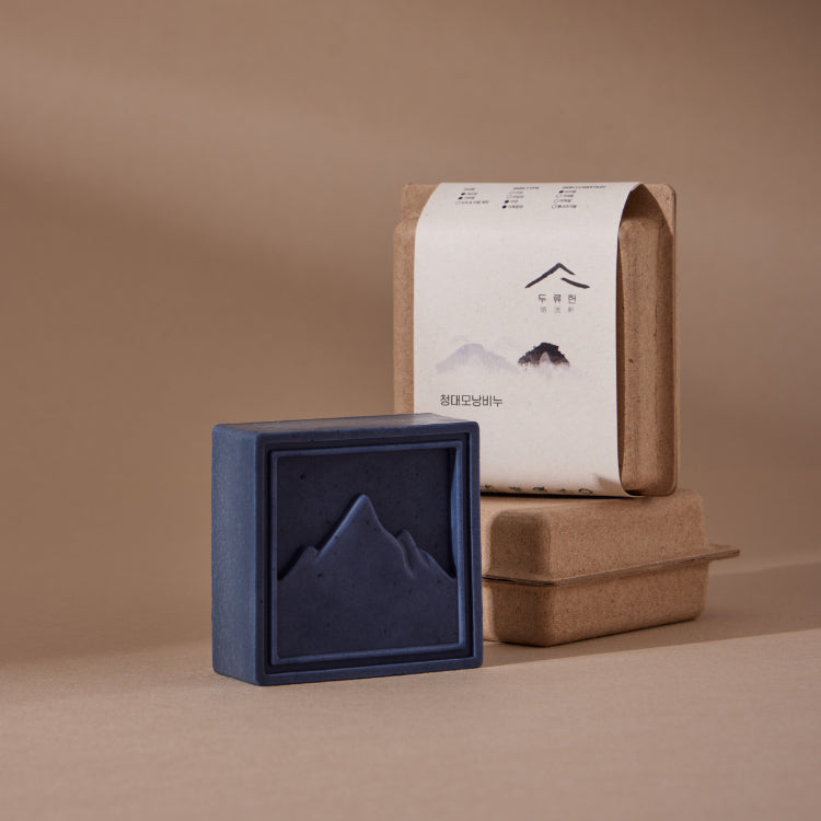 Dooryuheon Indigo — Trois savons sculptés, 3 × 80 g