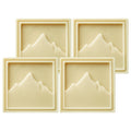 Dooryuheon White Clay Soap set of four pale cream square bars with framed mountain designs against white