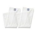 Purelevy natural pulp long body towels shown folded side by side in white, each with a small grey brand label