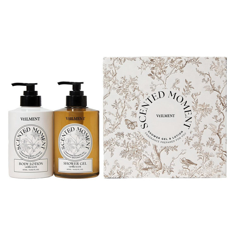 Veilment Woody Vanilla — Coffret gel douche et lait corporel, 2 × 415 ml