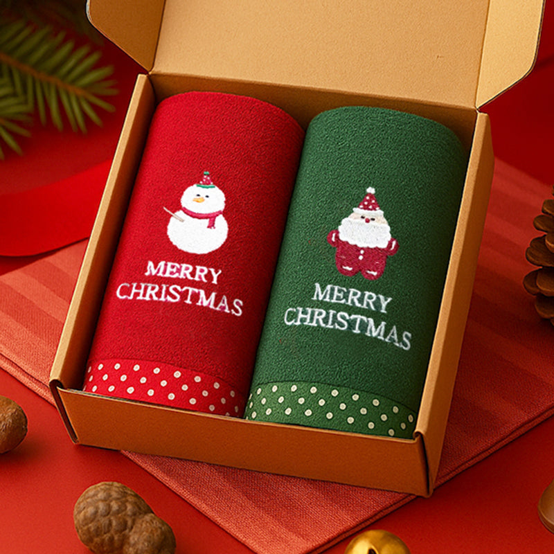 Songwol Christmas Party — Geschenkset mit 2 Weihnachtshandtüchern