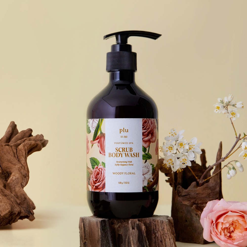 Gel douche gommant PLU — présentation du produit