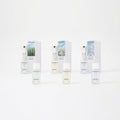 Round Around Hinoki Clean Spray range with three boxed sprays and three capped bottles, including Sunday Laundry