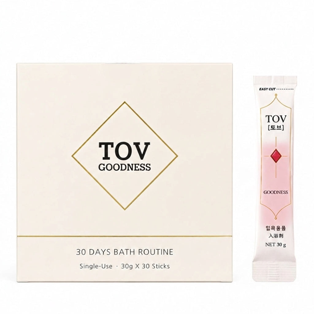 Additif de bain Tob Goodness — produit et conditionnement