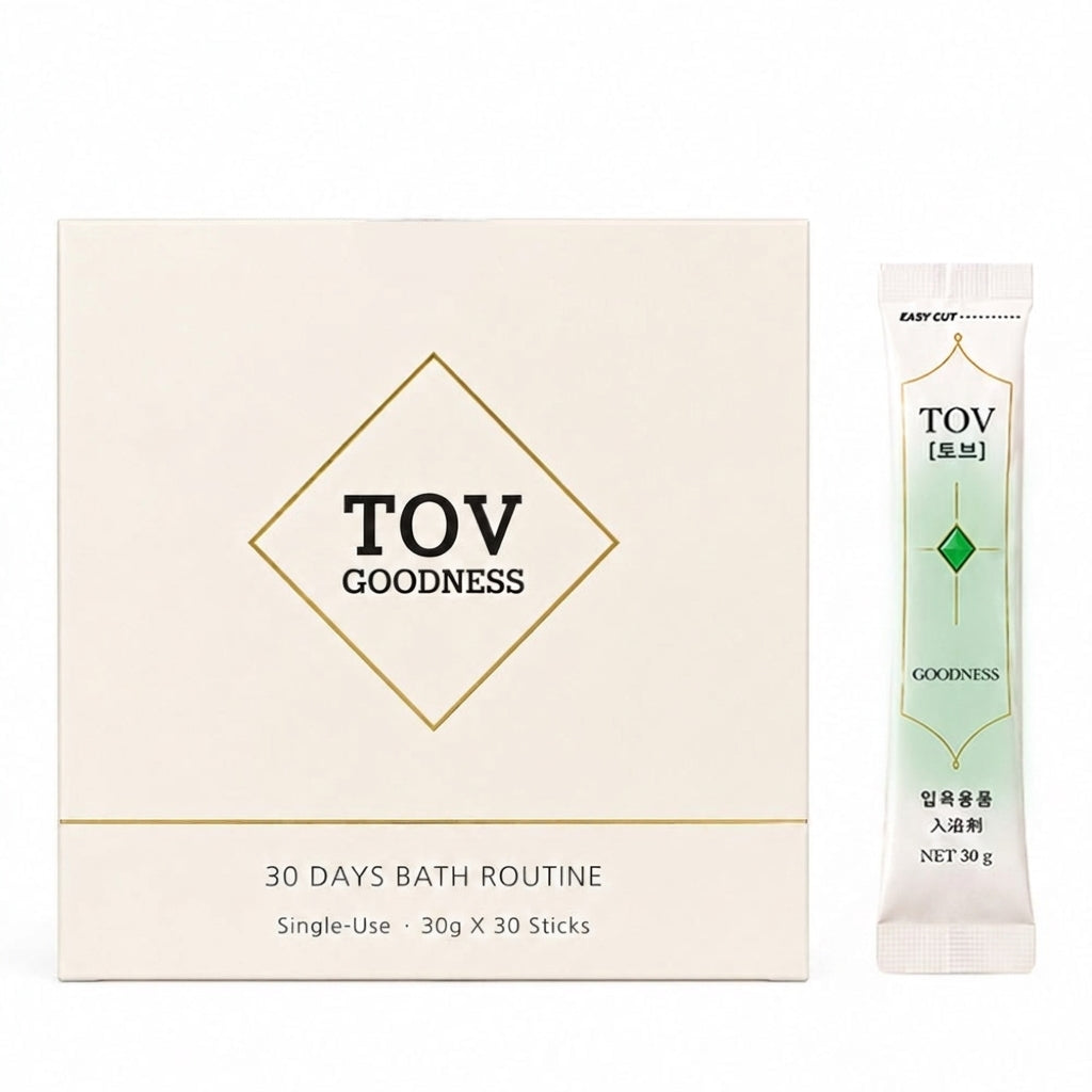 Additif de bain Tob Goodness — produit et conditionnement