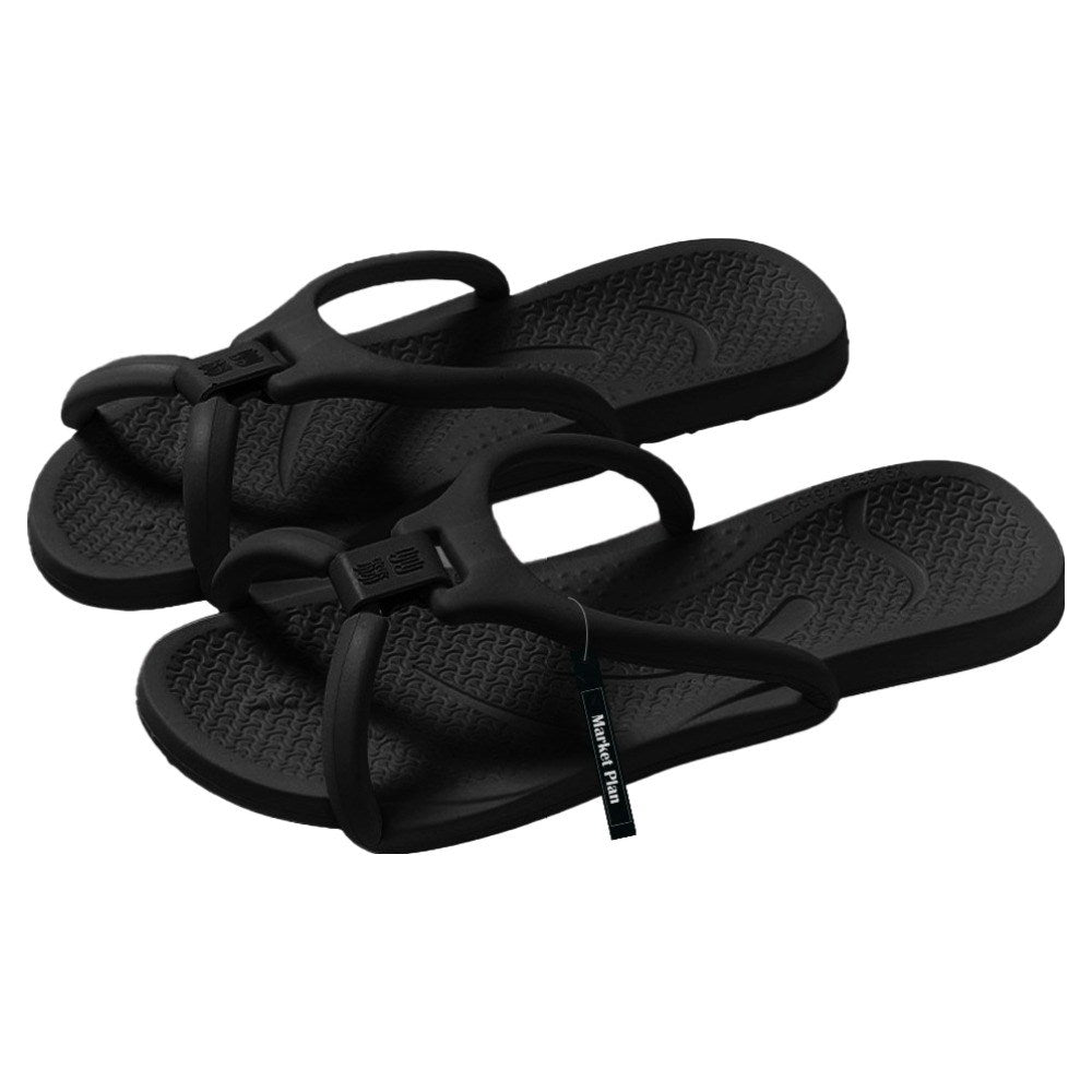 Market Plan Lightweight Folding Bathroom Travel Slippers, Beige, 1 Pair