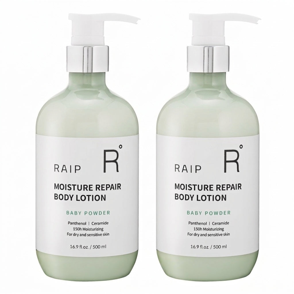 RAIP Moisture Repair Body Lotion, Baby Powder Scent, 500ml x 2