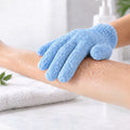 Mobian — Peeling-Duschhandschuhe in sanftem Blau, 4er-Pack