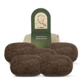 Cheonbinusop Jeongango extract soap with five dark brown rounded bars arranged before green portrait packaging