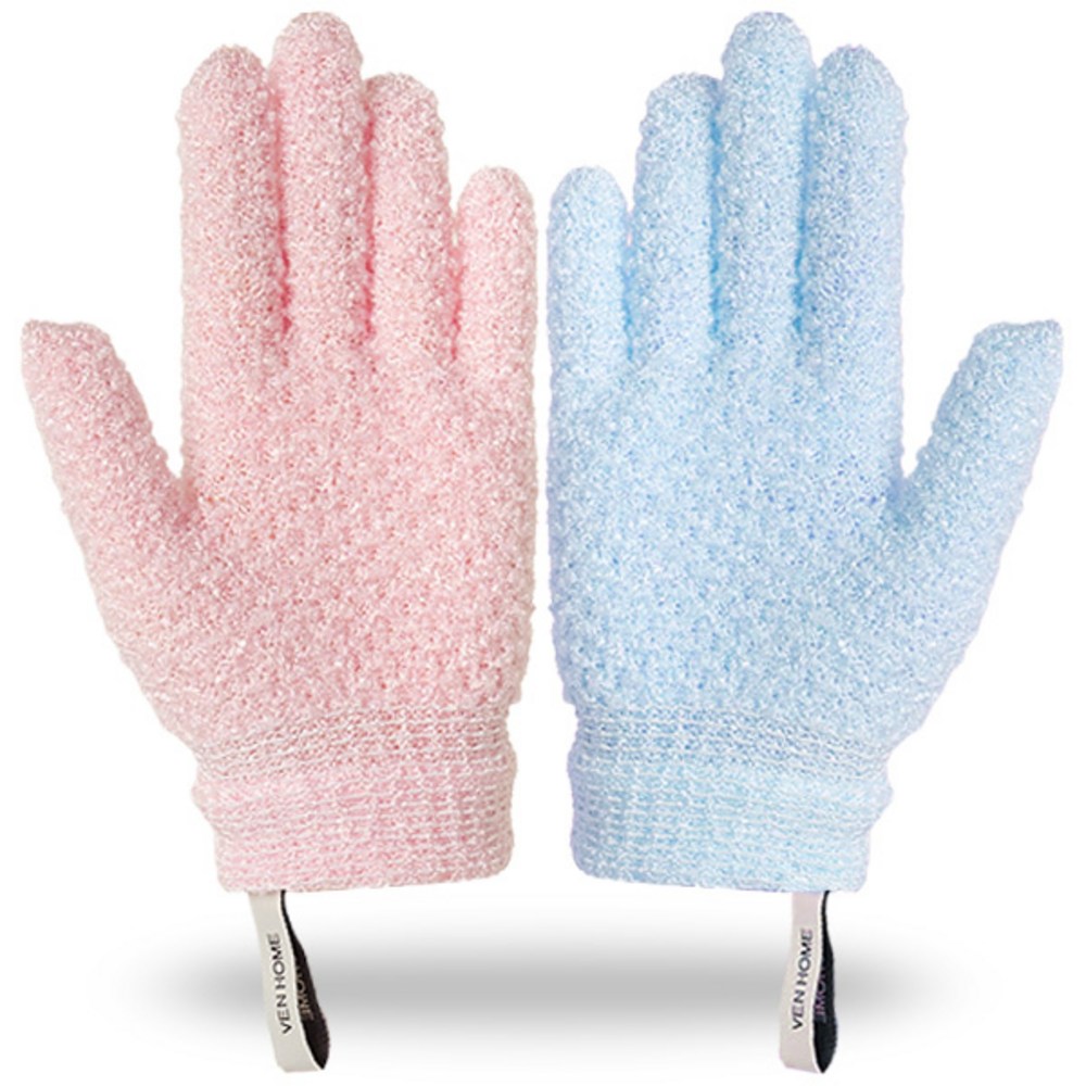 Venhome — Rosa und blaue Peelinghandschuhe, 2er-Set